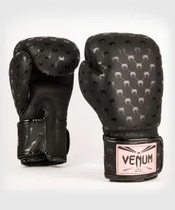 Venum Monogram Boxing Gloves - Black/Pink Gold