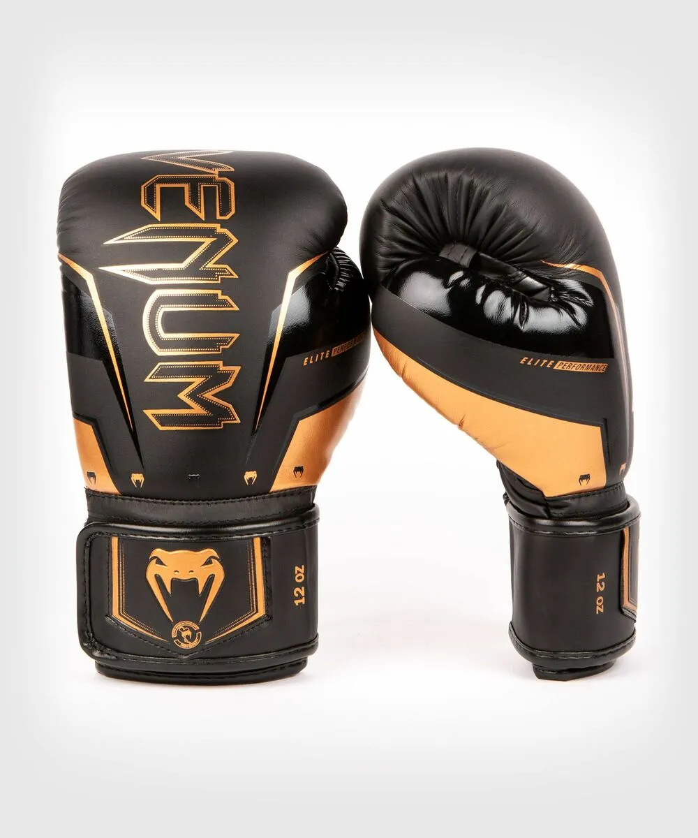 Venum Elite Evo Boxing Gloves - Black/Bronze 3 Venum Elite Evo Boxing Gloves - Black/Bronze