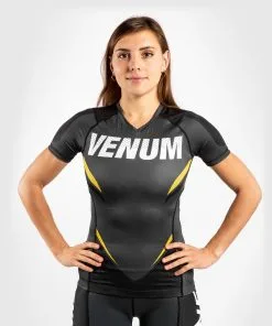 Venum ONE FC Impact Rashguard Short Sleeves Women - Grey-Black