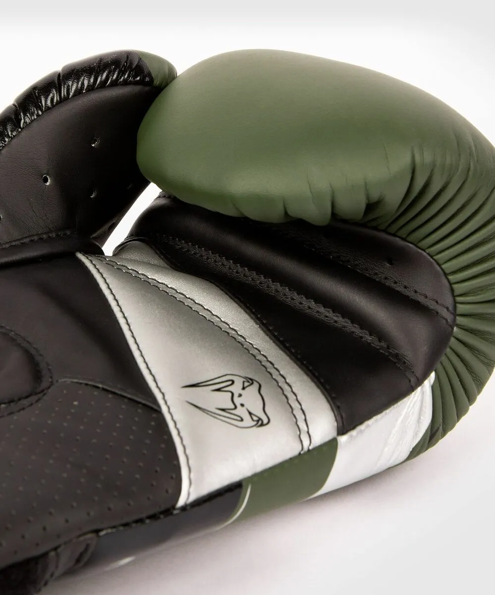 Venum Elite Evo Boxing Gloves - Khaki/Silver 7 Venum Elite Evo Boxing Gloves - Khaki/Silver - Image 5