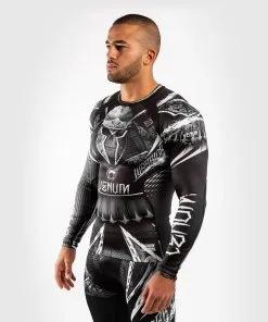 Venum GLDTR 4.0 (Gladiator) Rashguard - Long Sleeves -Training gear shop c97a7b481ac7a7e4e87998631623b56f03f53b75 RASH LS GLADIATOR 4.0 BLACK WHITE 02