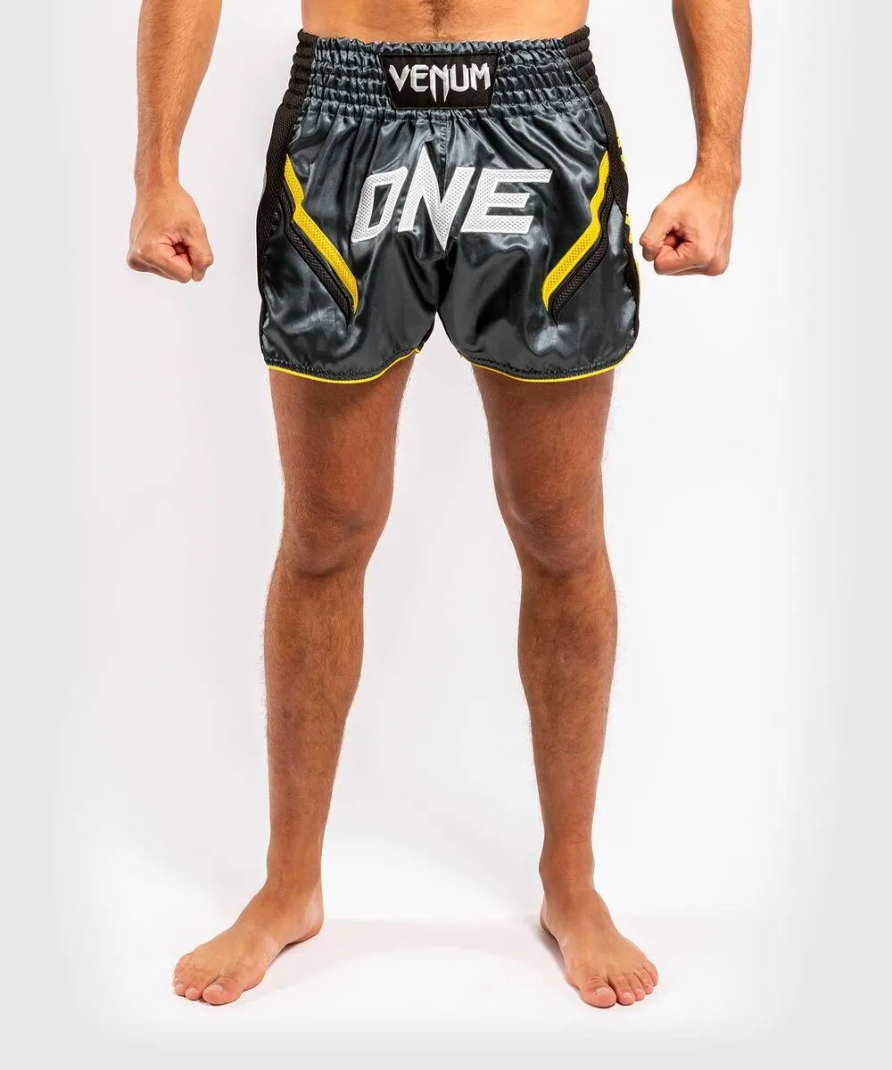 Venum ONE FC Impact Muay Thai Shorts - Grey-Yellow 3 Venum ONE FC Impact Muay Thai Shorts - Grey-Yellow