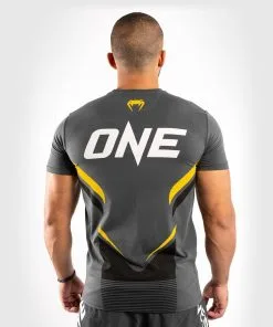 Venum One FC Impact T-shirt - Grey-Yellow -Training gear shop cd16af11bcedbd6308829212945c82872cd15df2 TS ONEFC IMPACT GREY YELLOW 04