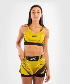 UFC Venum Authentic Fight Night Women's Sport Bra - Yellow -Training gear shop cf7f2a28f4042c6a50107c77c2c7e22732e01cb9 VNMUFC 00011 006 01F