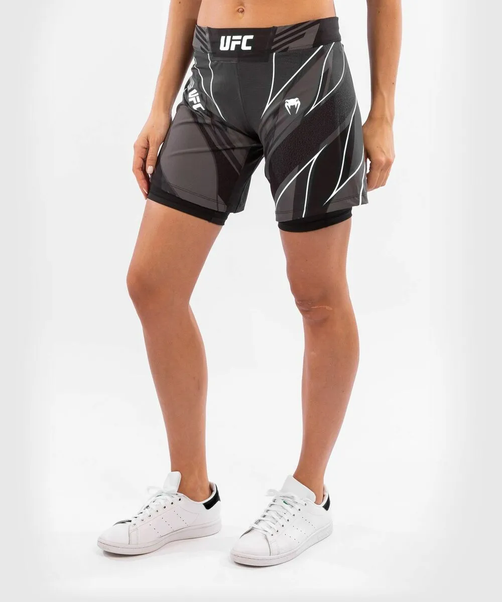 UFC Venum Authentic Fight Night Women's Shorts - Long Fit - Black 5 UFC Venum Authentic Fight Night Women's Shorts - Long Fit - Black - Image 3