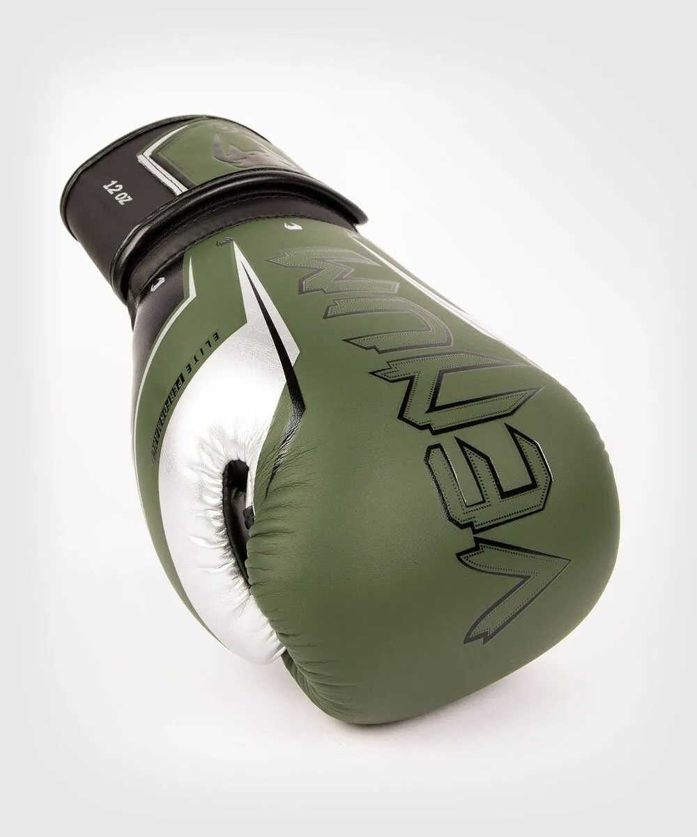 Venum Elite Evo Boxing Gloves - Khaki/Silver 5 Venum Elite Evo Boxing Gloves - Khaki/Silver - Image 3