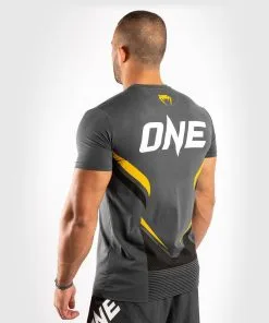 Venum One FC Impact T-shirt - Grey-Yellow -Training gear shop dd4013d5a9d69cb0f44a6bab0c8a1a978f6c9def TS ONEFC IMPACT GREY YELLOW 03