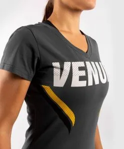 Venum ONE FC Impact T-shirt Women - Grey-Yellow -Training gear shop ded3e5831d6c94d3fe0dd16d8774c49b6fb8272b TS ONEFC BLACK YELLOW 05