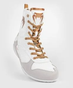 Venum Elite Boxing Shoes (23), White-Gold -Training gear shop f508c8116935a3cfcb2b6e330df9681c06f36fd8 BOXING SHOES ELITE WHITE GOLD 04