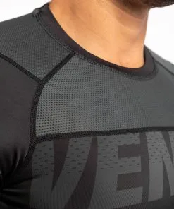 Venum One FC Impact Rashguard - Short Sleeves - Black-Black -Training gear shop faa14e48810d15a68a63aaab58f4d51524787f4d RASH SS ONEFC IMPACT BLACK BLACK 08