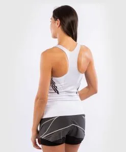 UFC Venum Authentic Fight Night Women's Fitted Tank With Shelf Bra - White -Training gear shop ff45856ff083376d2b3c441af41247f542d26962 VNMUFC 00012 002 03