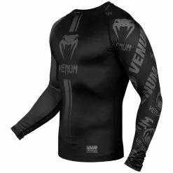 Venum Logos LS Long Sleeve Rashguard -Training gear shop venum 03451 114 s venum 03451 114 s galery image 2 rash ls logos black black 1500 02