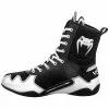 Venum Elite Boxing Shoes, Black-White -Training gear shop venum 03681 108 venum 03681 108 galery image 6 boxing shoes elite black white 1500 01